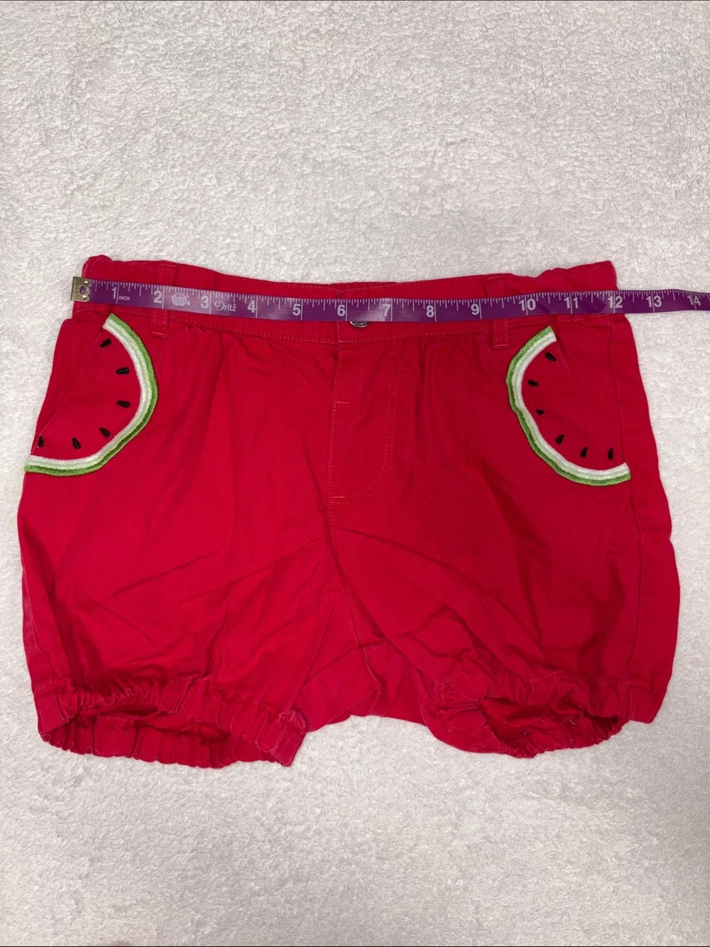 Gymboree Bright Red Watermelon Pocket Shorts girls size 8